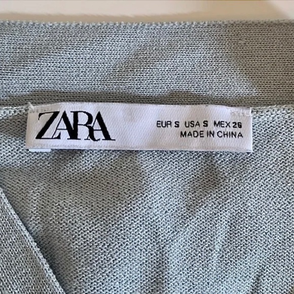 Zara Women’s Buttoned Knit Cardigan Blue Grey Relaxed Size Size S - Picture 6 of 12